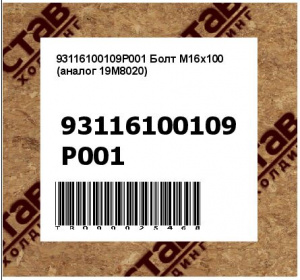 93116100109P001 Болт M16x100 (аналог 19M8020)