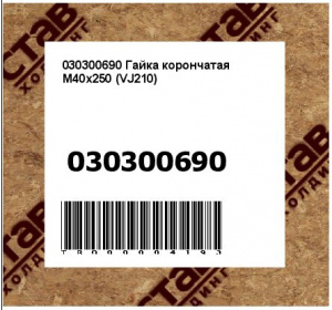 030300690 Гайка корончатая М40х250 (VJ210)