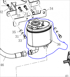 249100358574 Масляный бачок рулевого управления и сапун