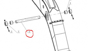 60100012037 Штифт цилиндра стрелы / Boom cylinder pin