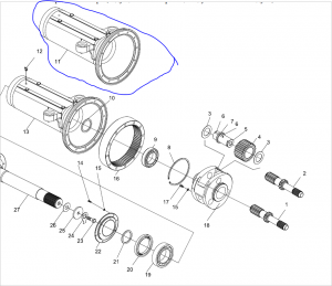 240100067494 Правый корпус, главная передача