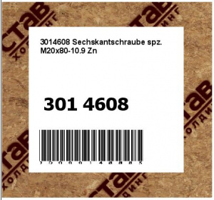 3014608 Sechskantschraube spz.  M20x80-10.9 Zn