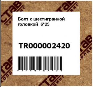 Болт с шестигранной головкой  6*25
