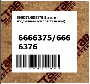 6666375/6666376 Фильтр воздушный комплект (аналог)