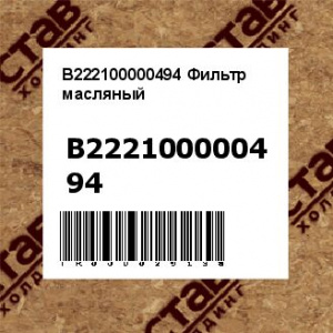 B222100000494 Фильтр масляный
